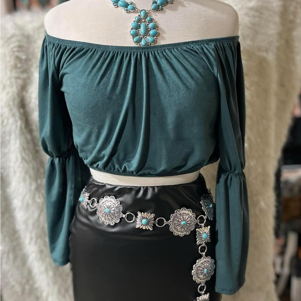 Suede Women Crop Top